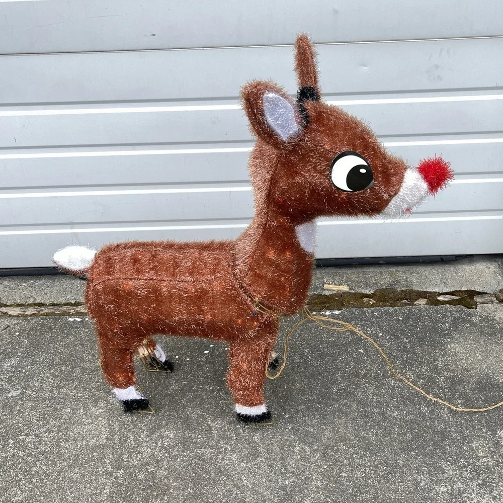 Product Works Rudolph The Red-Nosed‎ Reindeer Lighted Tinsel Sculpture 32